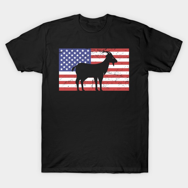 United States –– American Flag & Goat T-Shirt by MeatMan